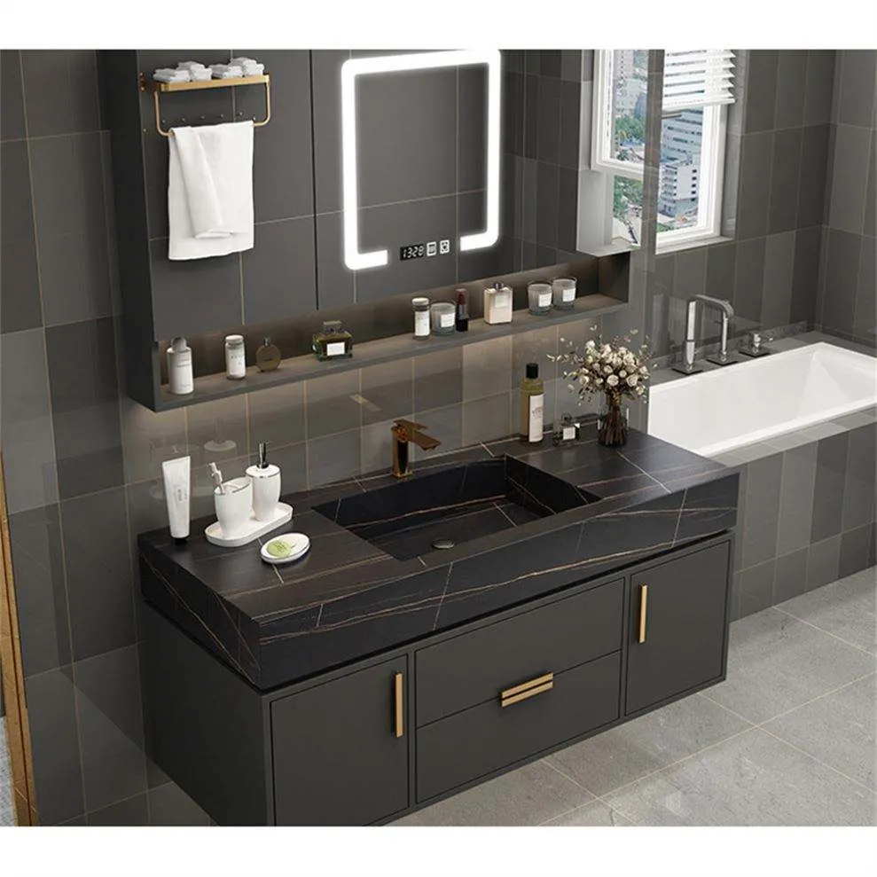 Taula Furniture Continuous Pattern 2022 Modern Design New Sintered Stone Bathroom Countertop