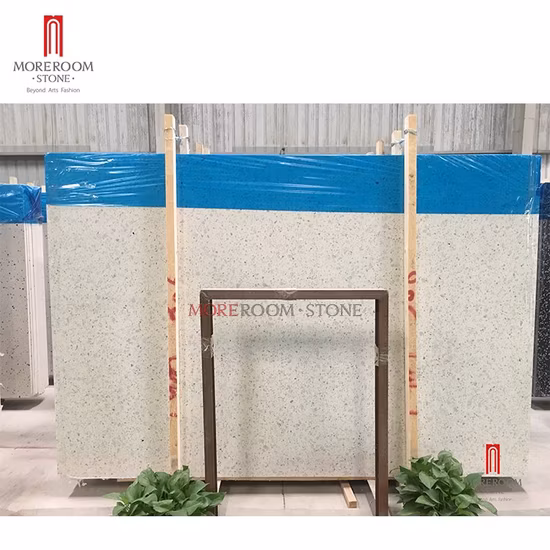 China Decorative Aritificial Stone White Terrazzo Slab/Tiles Supplier for Flooring/Wall