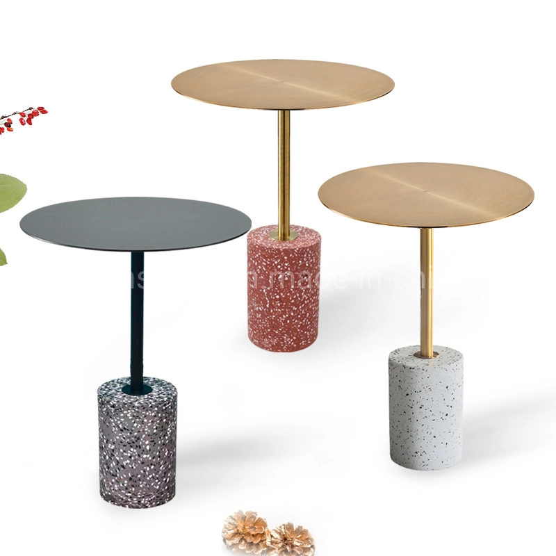 Round or Square Terrazzo Table Top Dining Restaurant Table for Outdoor Bar Cafe Restaurant Hotel
