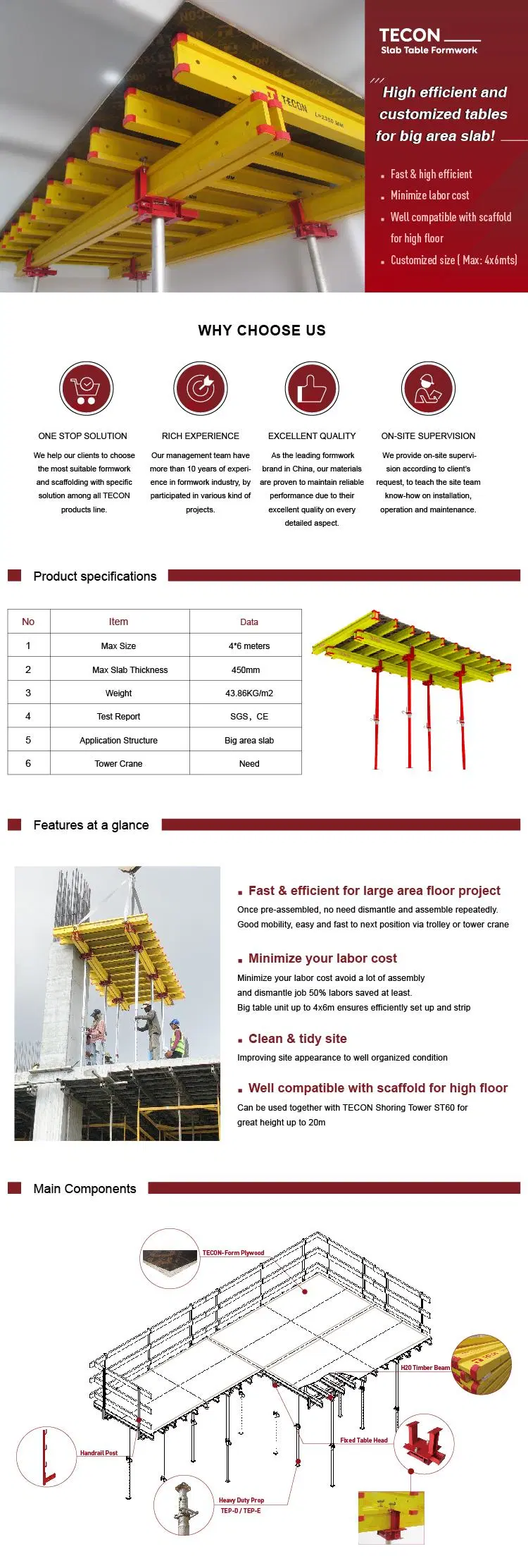 Tecon Table Formwork for Slab Concrete Construction