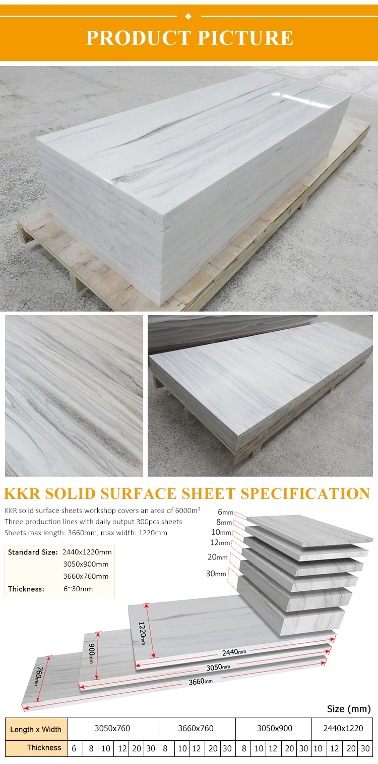 Acrylic Solid Surface Aritificial Stone Sheet for Wall Decoration