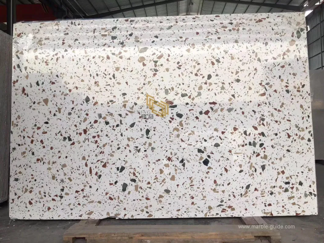 Aritificial Stone White Terrazzo Slab/Tiles for Flooring/Wall Countertop Terrazzo Supplier