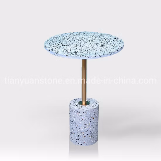 Round or Square Terrazzo Table Top Dining Restaurant Table for Outdoor Bar Cafe Restaurant Hotel